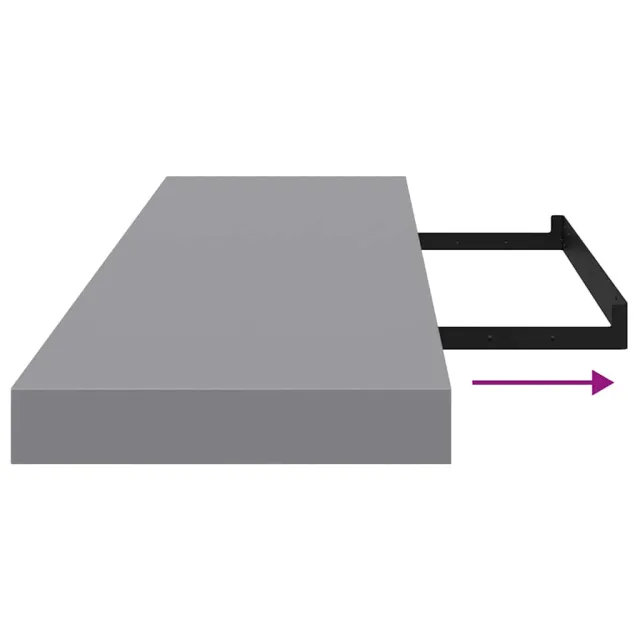 Étagère murale flottante gris 90x23,5x3,8 cm MDF