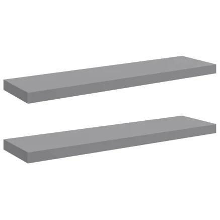 Étagères murales flottantes 2 pcs gris 90x23,5x3,8 cm MDF 2