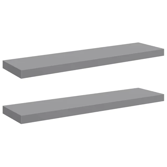 Étagères murales flottantes 2 pcs gris 90x23,5x3,8 cm MDF