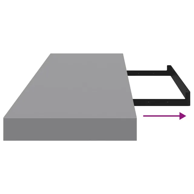 Étagères murales flottantes 2 pcs gris 90x23,5x3,8 cm MDF