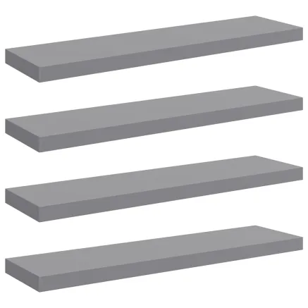 Étagères murales flottantes 4 pcs gris 90x23,5x3,8 cm MDF 2