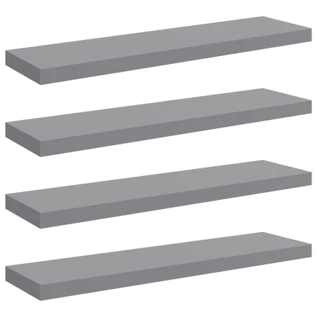 Étagères murales flottantes 4 pcs gris 90x23,5x3,8 cm MDF