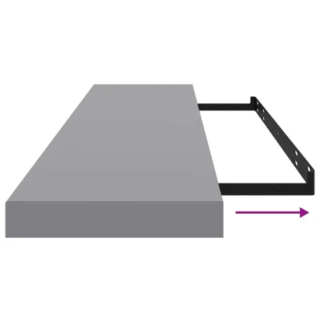 Étagère murale flottante gris 120x23,5x3,8 cm MDF