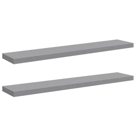 Étagères murales flottantes 2 pcs gris 120x23,5x3,8 cm MDF 2
