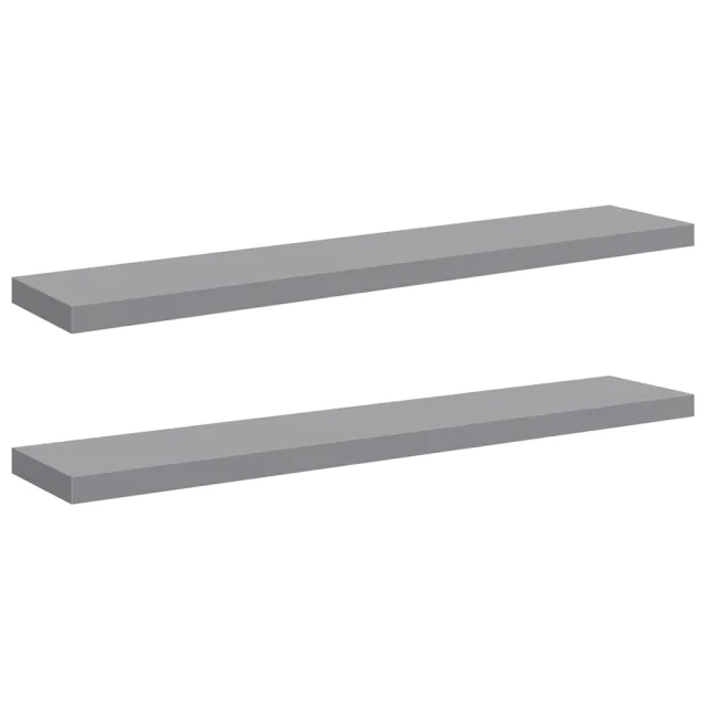 Étagères murales flottantes 2 pcs gris 120x23,5x3,8 cm MDF