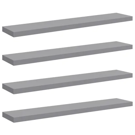 Étagères murales flottantes 4 pcs gris 120x23,5x3,8 cm MDF 2