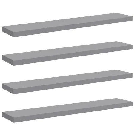 Étagères murales flottantes 4 pcs gris 120x23,5x3,8 cm MDF