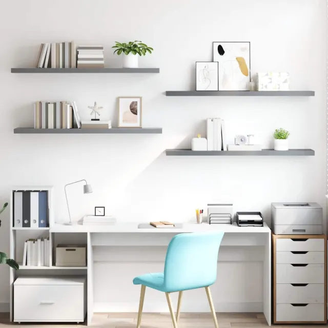 Étagères murales flottantes 4 pcs gris 120x23,5x3,8 cm MDF