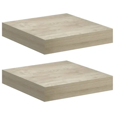 Étagères murales flottantes 2 pcs chêne 23x23,5x3,8 cm MDF