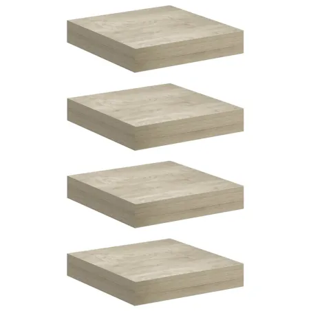 Étagères murales flottantes 4 pcs chêne 23x23,5x3,8 cm MDF