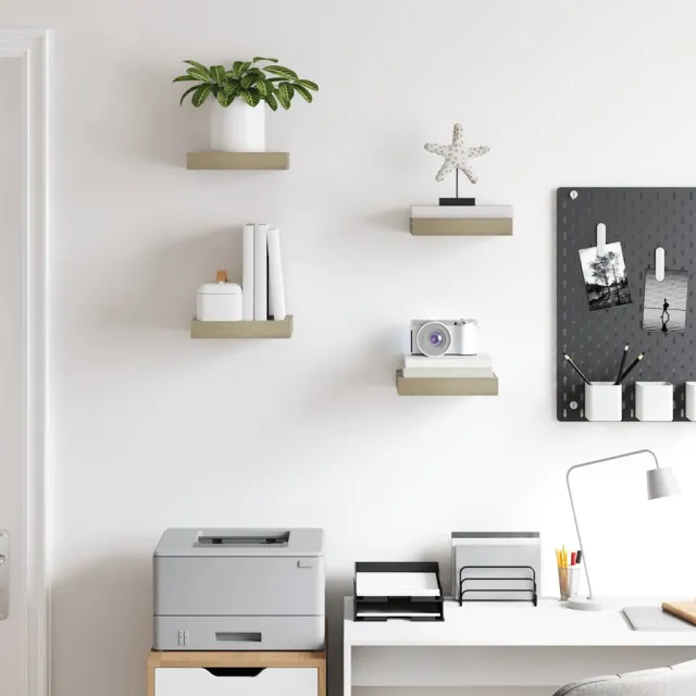 Étagères murales flottantes 4 pcs chêne 23x23,5x3,8 cm MDF