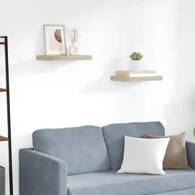 Étagères murales flottantes 2 pcs chêne 40x23x3,8 cm MDF