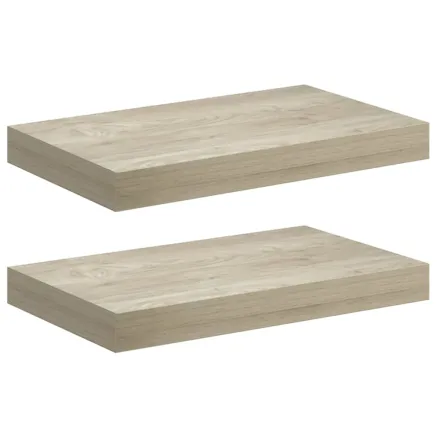 Étagères murales flottantes 2 pcs chêne 40x23x3,8 cm MDF 2