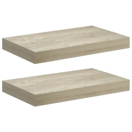 Étagères murales flottantes 2 pcs chêne 40x23x3,8 cm MDF