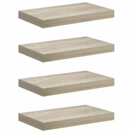 Étagères murales flottantes 4 pcs chêne 40x23x3,8 cm MDF 2