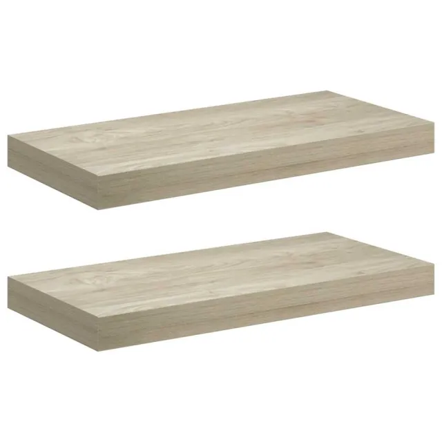 Étagères murales flottantes 2 pcs chêne 50x23x3,8 cm MDF