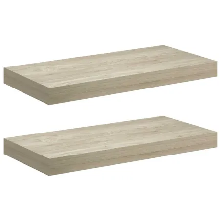 Étagères murales flottantes 2 pcs chêne 50x23x3,8 cm MDF
