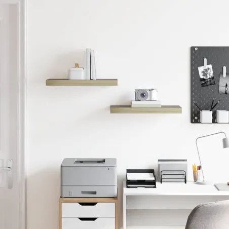 Étagères murales flottantes 2 pcs chêne 50x23x3,8 cm MDF
