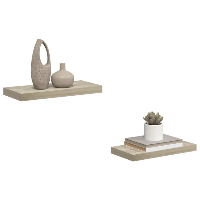 Étagères murales flottantes 2 pcs chêne 50x23x3,8 cm MDF