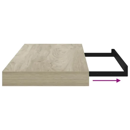 Étagères murales flottantes 2 pcs chêne 50x23x3,8 cm MDF