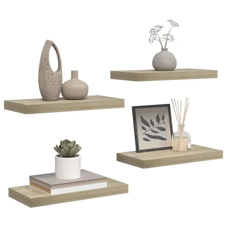 Étagères murales flottantes 4 pcs chêne 50x23x3,8 cm MDF