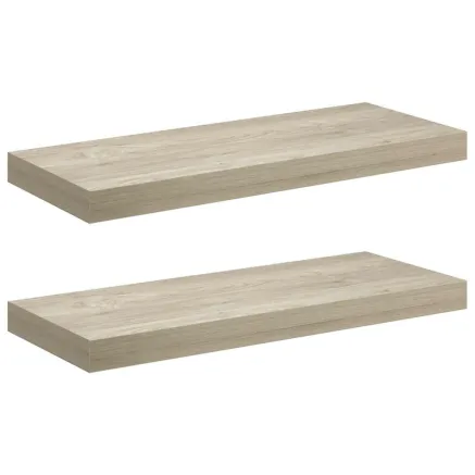 Étagères murales flottantes 2 pcs chêne 60x23,5x3,8 cm MDF 2