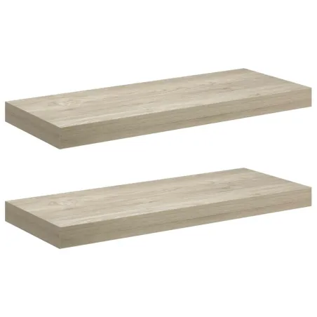 Étagères murales flottantes 2 pcs chêne 60x23,5x3,8 cm MDF
