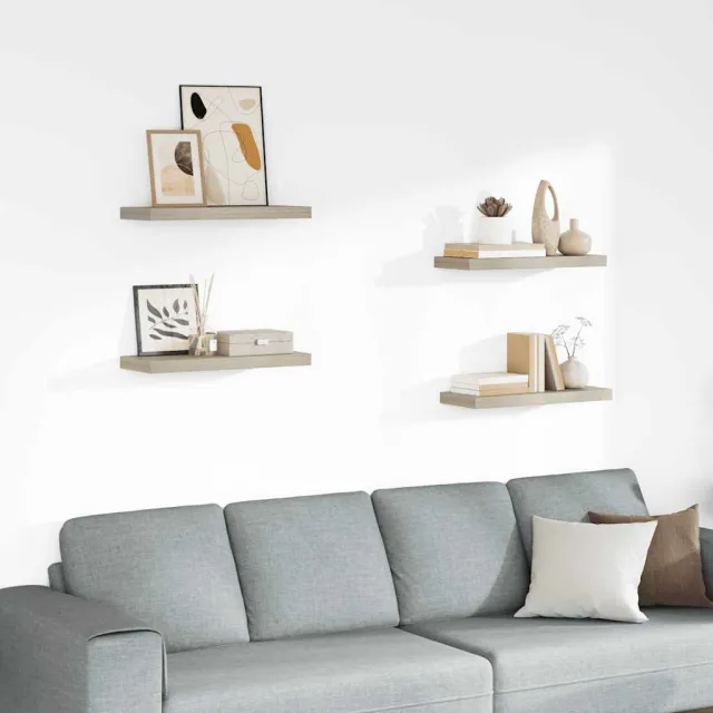 Étagères murales flottantes 4 pcs chêne 60x23,5x3,8 cm MDF