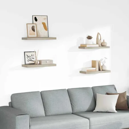 Étagères murales flottantes 4 pcs chêne 60x23,5x3,8 cm MDF