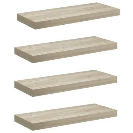 Étagères murales flottantes 4 pcs chêne 60x23,5x3,8 cm MDF 2