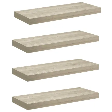 Étagères murales flottantes 4 pcs chêne 60x23,5x3,8 cm MDF