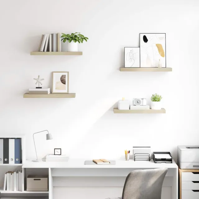 Étagères murales flottantes 4 pcs chêne 60x23,5x3,8 cm MDF