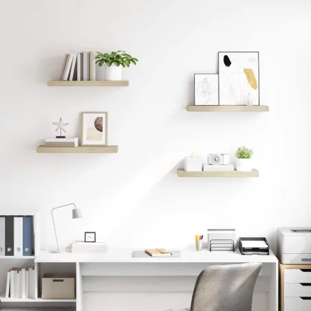 Étagères murales flottantes 4 pcs chêne 60x23,5x3,8 cm MDF