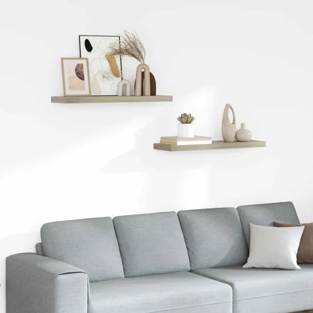 Étagères murales flottantes 2 pcs Chêne 80x23,5x3,8 cm MDF