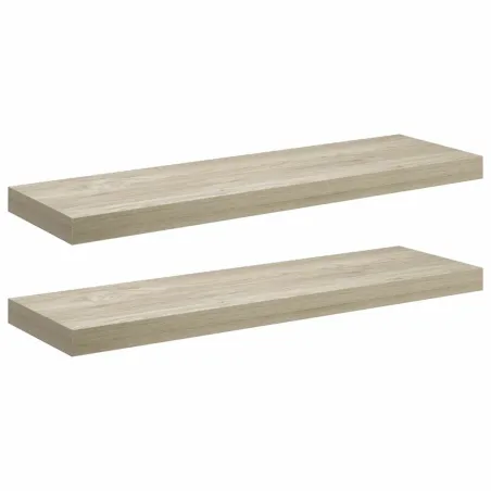 Étagères murales flottantes 2 pcs Chêne 80x23,5x3,8 cm MDF