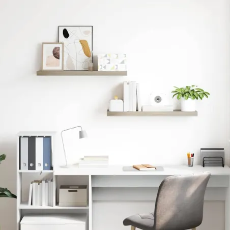 Étagères murales flottantes 2 pcs Chêne 80x23,5x3,8 cm MDF