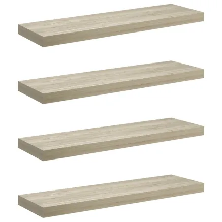 Étagères murales flottantes 4 pcs Chêne 80x23,5x3,8 cm MDF 2