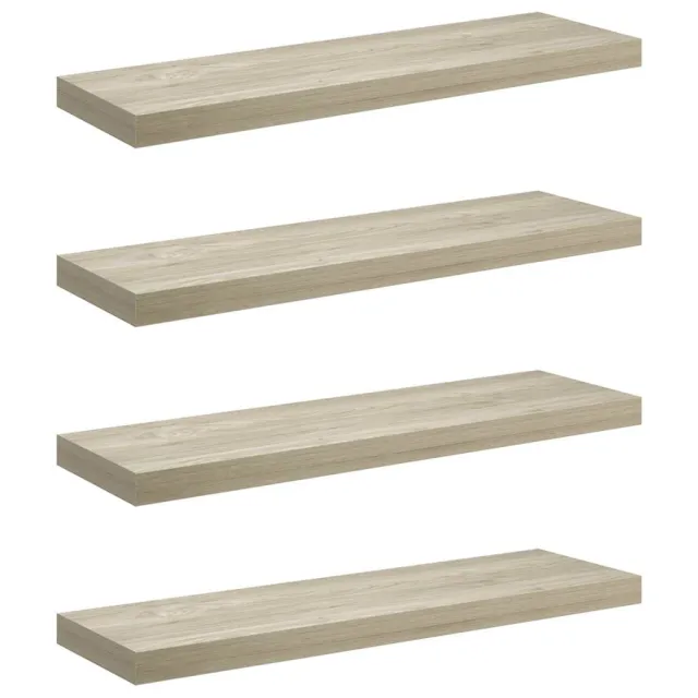 Étagères murales flottantes 4 pcs Chêne 80x23,5x3,8 cm MDF