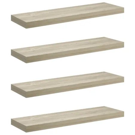 Étagères murales flottantes 4 pcs Chêne 80x23,5x3,8 cm MDF