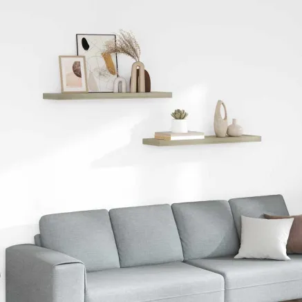 Étagères murales flottantes 2 pcs chêne 90x23,5x3,8 cm MDF