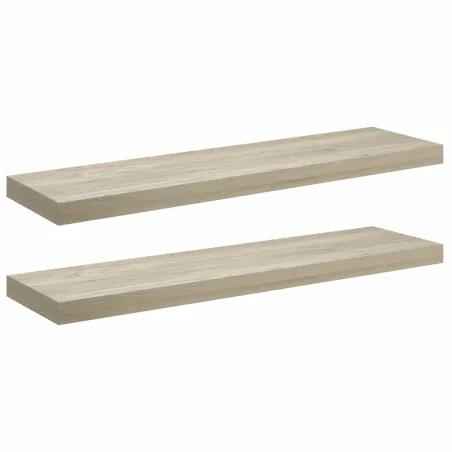 Étagères murales flottantes 2 pcs chêne 90x23,5x3,8 cm MDF