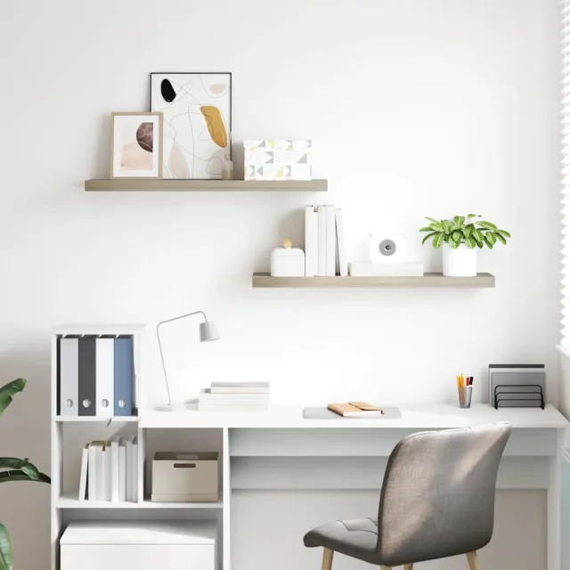 Étagères murales flottantes 2 pcs chêne 90x23,5x3,8 cm MDF