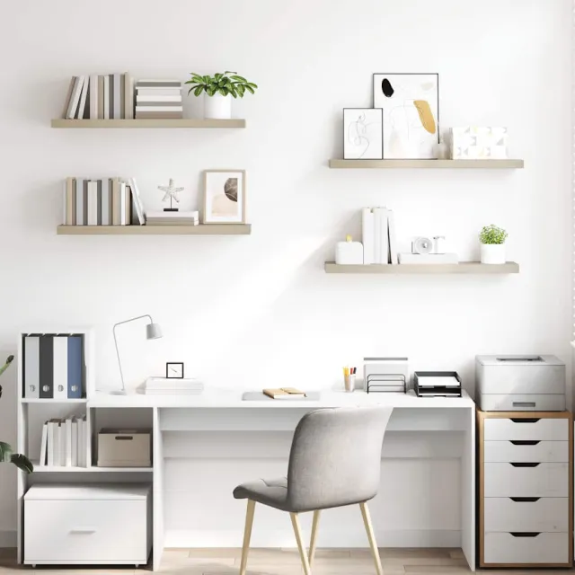 Étagères murales flottantes 4 pcs chêne 90x23,5x3,8 cm MDF