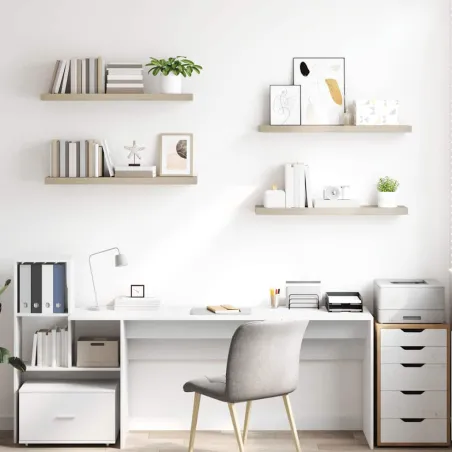 Étagères murales flottantes 4 pcs chêne 90x23,5x3,8 cm MDF