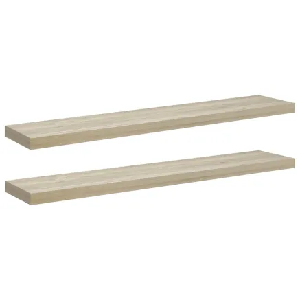 Étagères murales flottantes 2 pcs Chêne 120x23,5x3,8 cm MDF 2