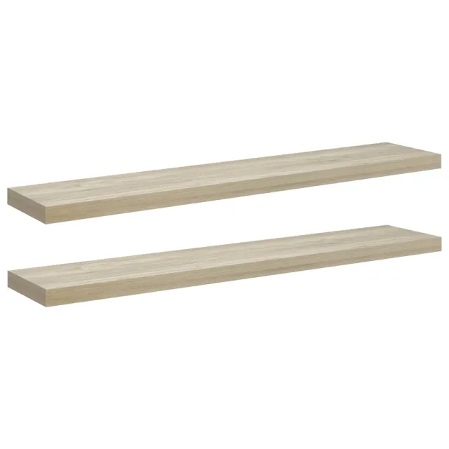 Étagères murales flottantes 2 pcs Chêne 120x23,5x3,8 cm MDF