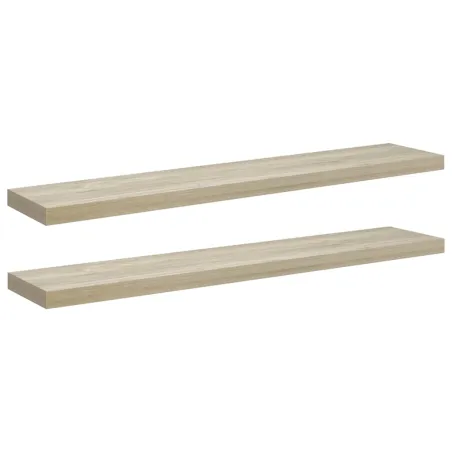 Étagères murales flottantes 2 pcs Chêne 120x23,5x3,8 cm MDF