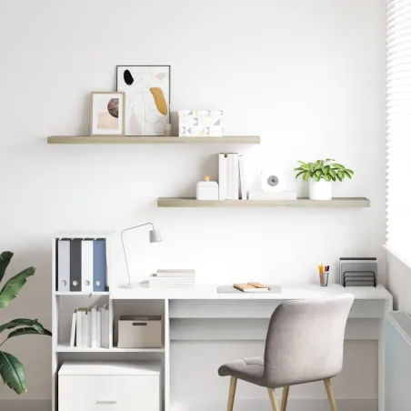 Étagères murales flottantes 2 pcs Chêne 120x23,5x3,8 cm MDF