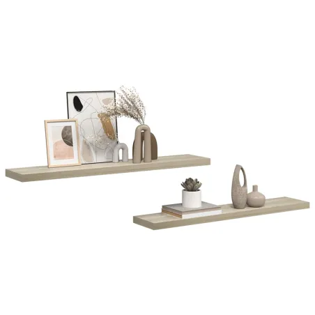 Étagères murales flottantes 2 pcs Chêne 120x23,5x3,8 cm MDF