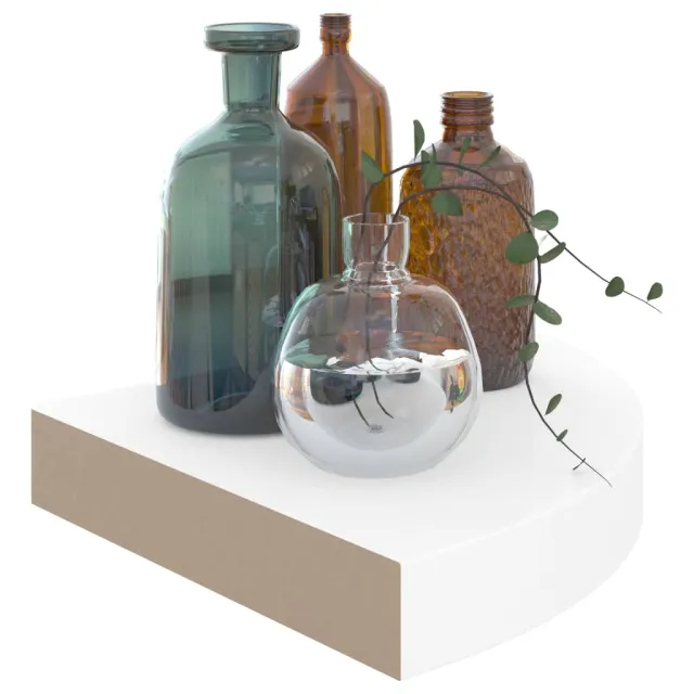 Étagère d'angle flottante Blanc brillant 25 x 25 x 3,8 cm MDF